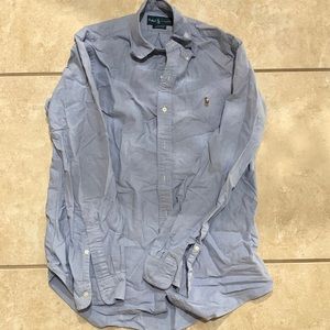 Solid blue button down Polo shirt